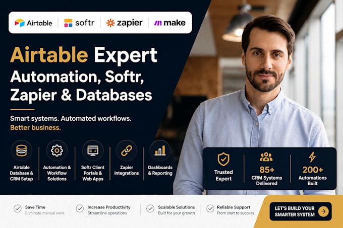 airtable expert, airtable automation, airtable database, softr, zapier