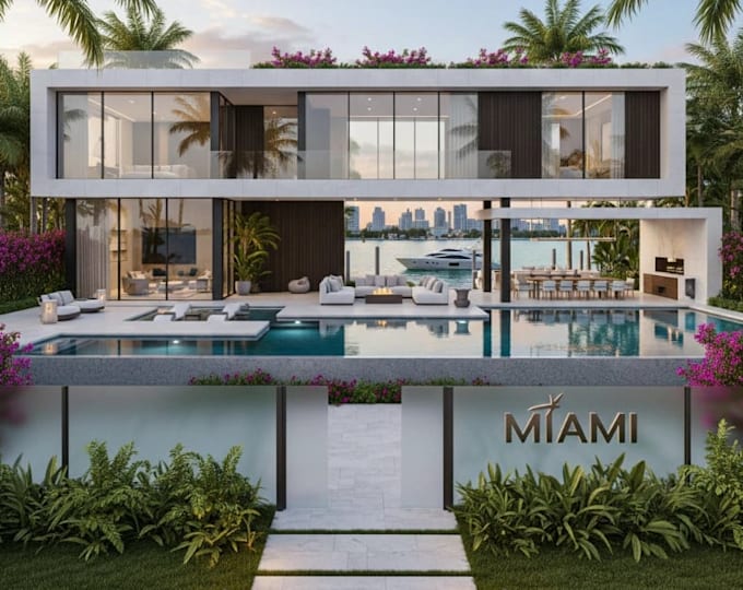 do architectural redesign, twin villa to standalone villa, 3d exterior rendering
