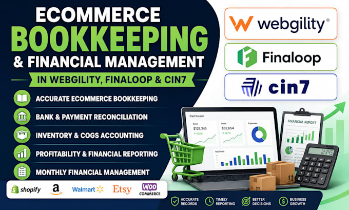 do ecommerce bookkeeping and financial management in webgility, finaloop, cin7