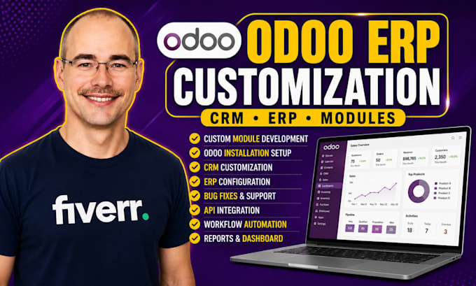 customize odoo erp CRM, develop custom modules and automate business workflows