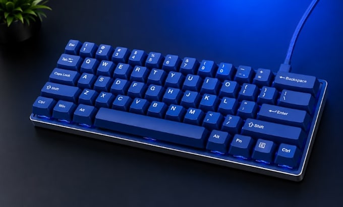 create realist mechanical keyboard product renders