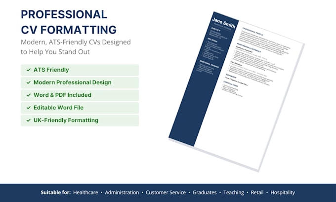 professionally format and redesign your CV resume