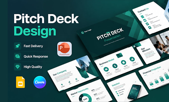design professional business powerpoint presentation template pitch deck slides