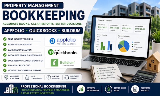 do appfolio quickbooks and buildium bookkeeping