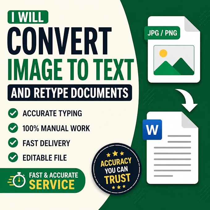 convert image to text and retype documents accurately