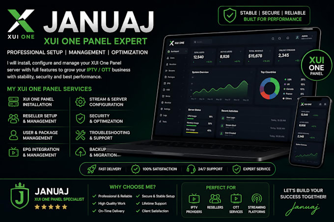 install xui one panel and provide iptv server solutions