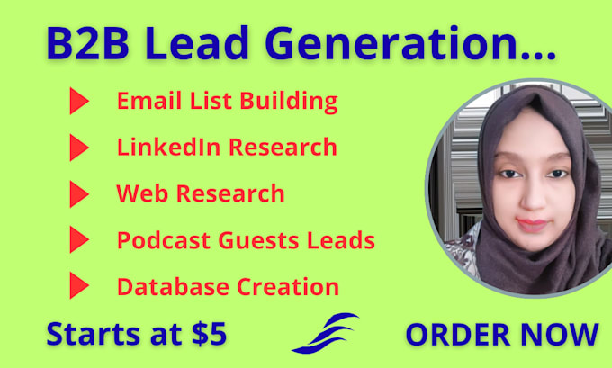 do b2b lead generation, data entry and email list building