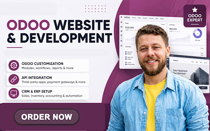 customize and develop odoo modules, api integration and odoo ecommerce website