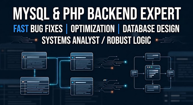 fix, optimize, and design your mysql database or PHP backend