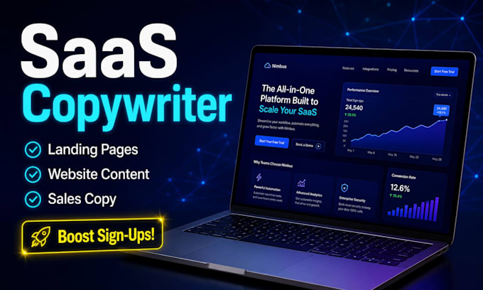 write high converting saas copywriting and landing page copy