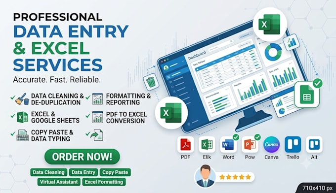 do expert excel data organization, clean up data, and format word documents