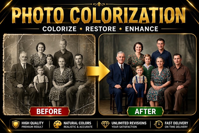 professional photo colorization and enhancement