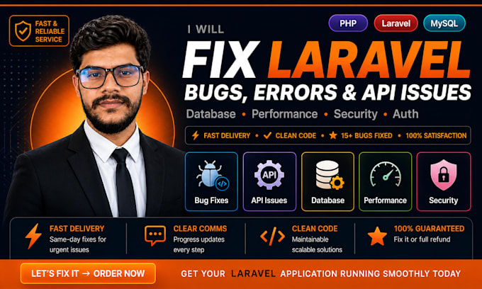 fix laravel bugs, errors, API issues and PHP problems fast