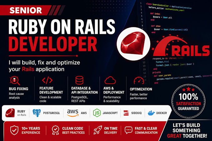 develop, fix, and optimize your ruby on rails application