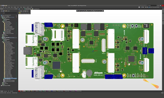 do pcb design, pcb layout, gerber files, circuit schematic, and boms in altium