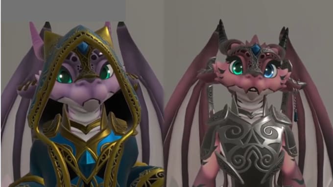 create custom furry vrchat avatar with fbt pc quest compatible fursona 3d model