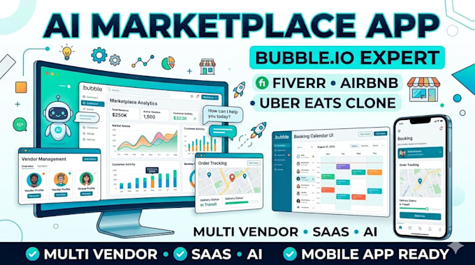 create ai powered multi vendor marketplace app with bubble io