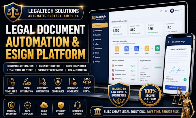 build legal tech contract automation e sign portal gdpr compliance document hub
