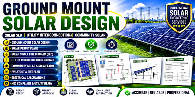 ground mount solar design solar sld utility interconnection community solar