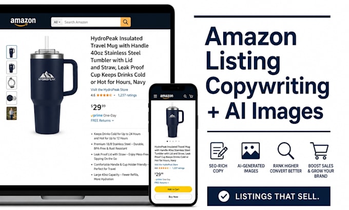 write amazon fba listing copywriting and create ai product images