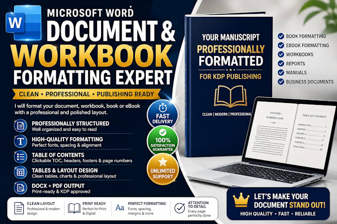 do microsoft word document formatting, workbook formatting, ms word formatting