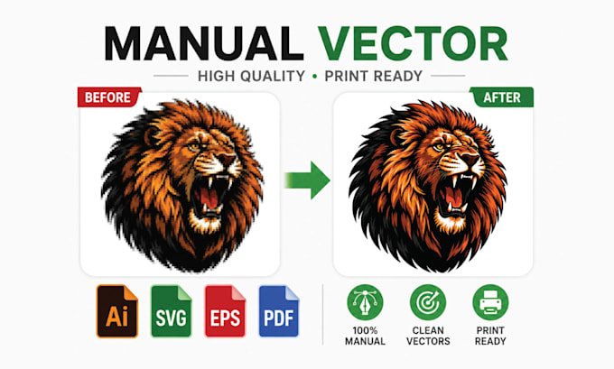 convert ai generated image to clean vector svg ai eps PDF