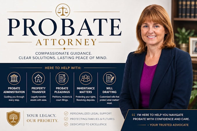 be your probate attorney for divorce, property transfer, pleadings,will drafting
