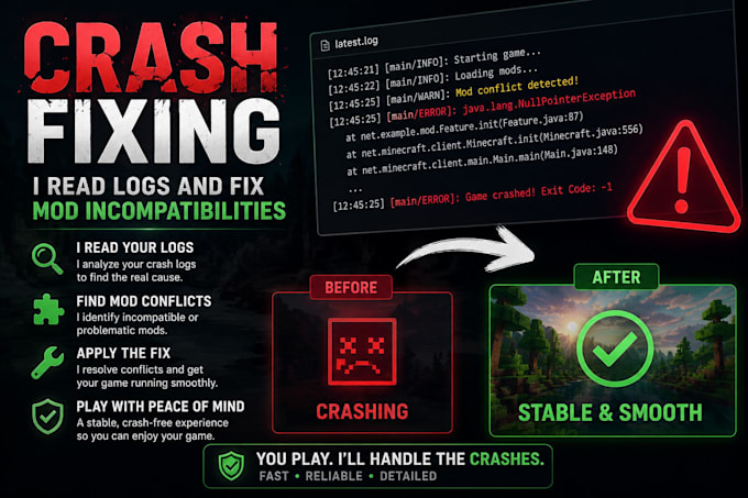 fix your minecraft errors, bugs and crashes and other issues