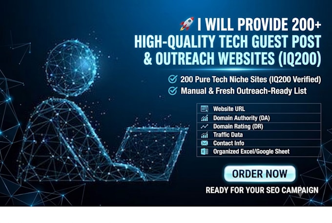 provide 200  tech guest post and outreach websites