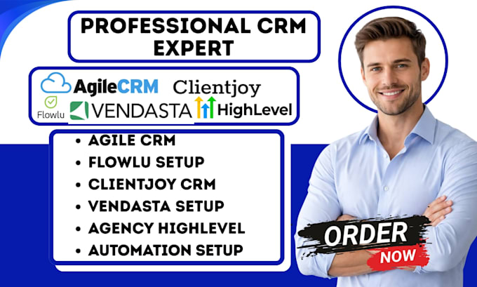setup agency highlevel crm vendasta clientjoy agile crm flowlu automation