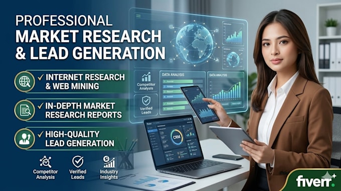 do internet research, market research and lead generation