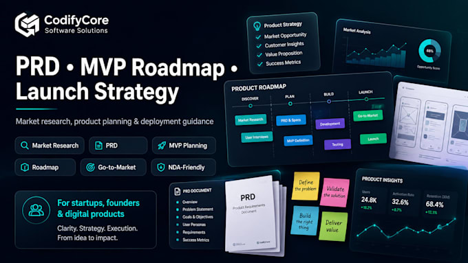 create your prd, mvp roadmap and launch strategy