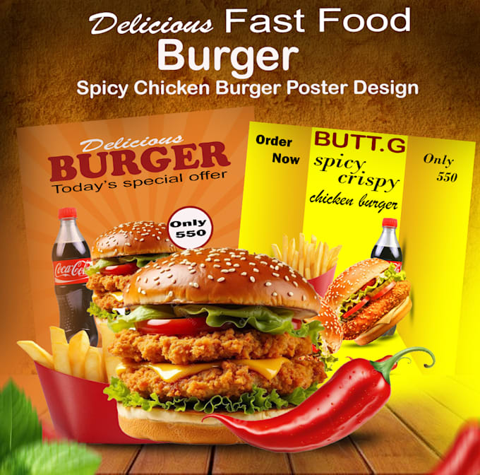 design a professional restaurant poster or food menu