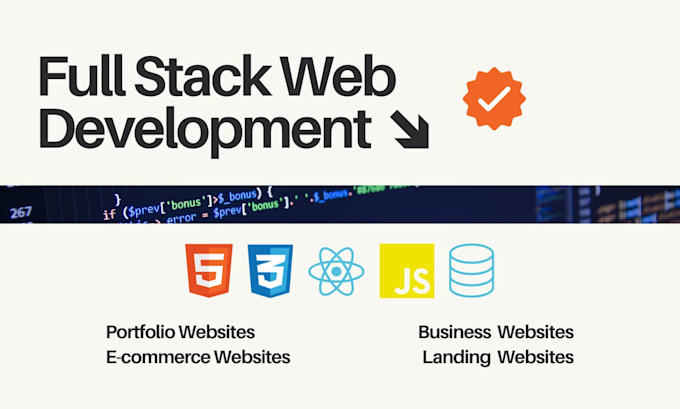 website development as full stack web developer, react, HTML
