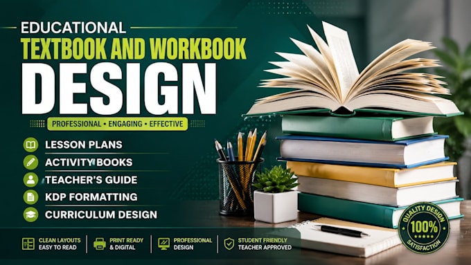 do educational textbook design, workbook, lesson plan, training booklet layout
