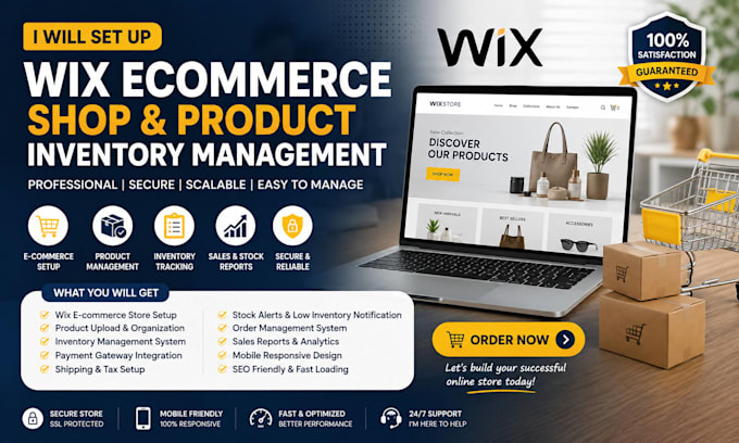 set up wix ecommerce shop and product inventory management