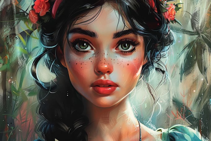 draw a gorgeous disney style cartoon c
