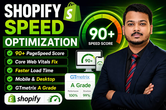 optimize shopify speed, core web vitals and pagespeed score