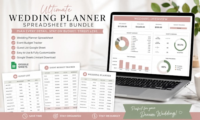 design wedding planner spreadsheet event budget tracker guest list google sheet