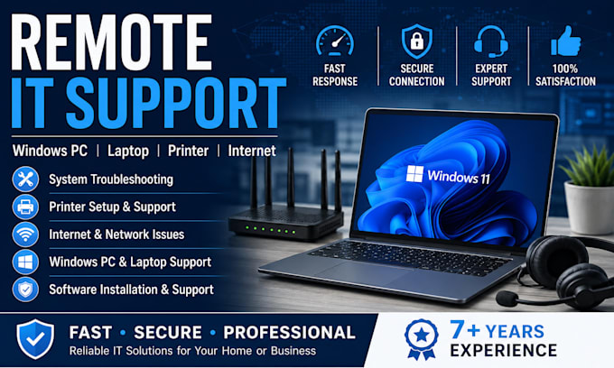 provide remote IT support for windows pcs and laptops