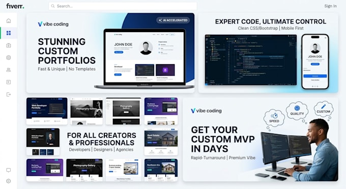 build a responsive custom website or personal portfolio