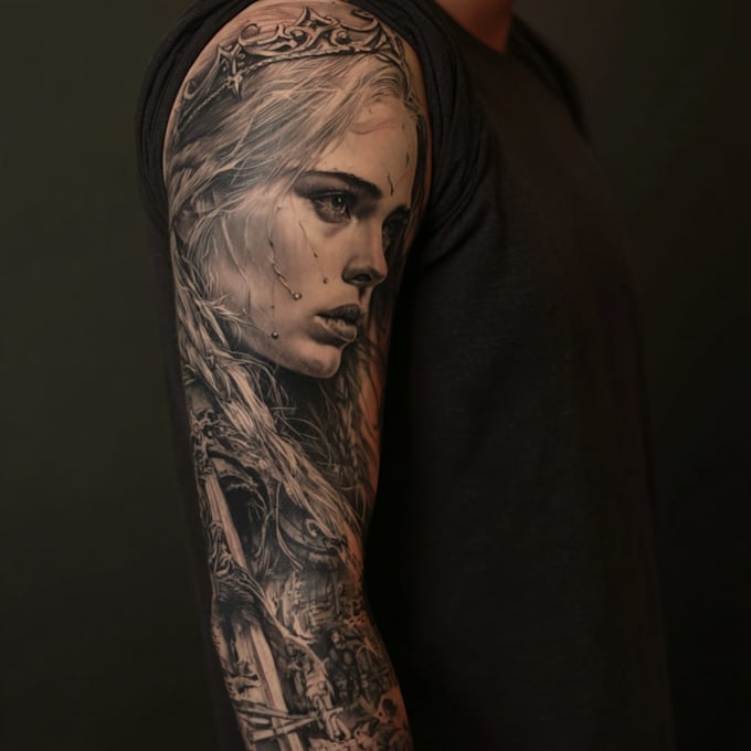 draw an awesome tattoo sleeve art