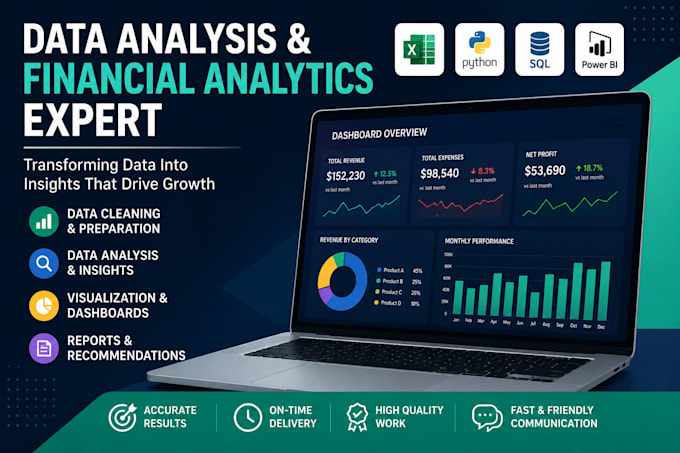 data analysis, financial analytics, dashboards and reports