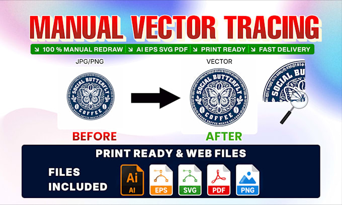 redraw blurry logo into vectors