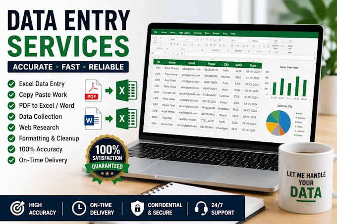 do excel data entry, excel formatting, and spreadsheet work