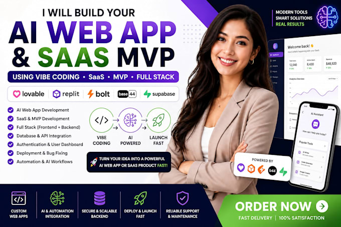 build your ai web app fast using vibe coding saas mvp full stack lovable base44