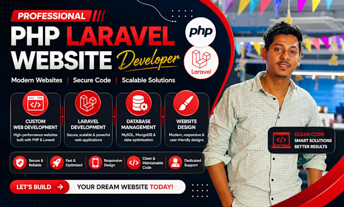 develop custom laravel web application and website