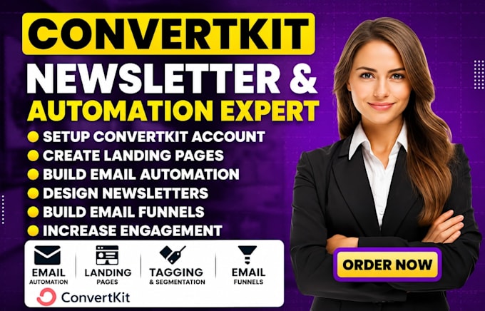 setup convertkit newsletter convertkit automation kit landing page, email funnel