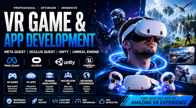 develop VR games VR apps meta quest oculus quest unity and unreal engine