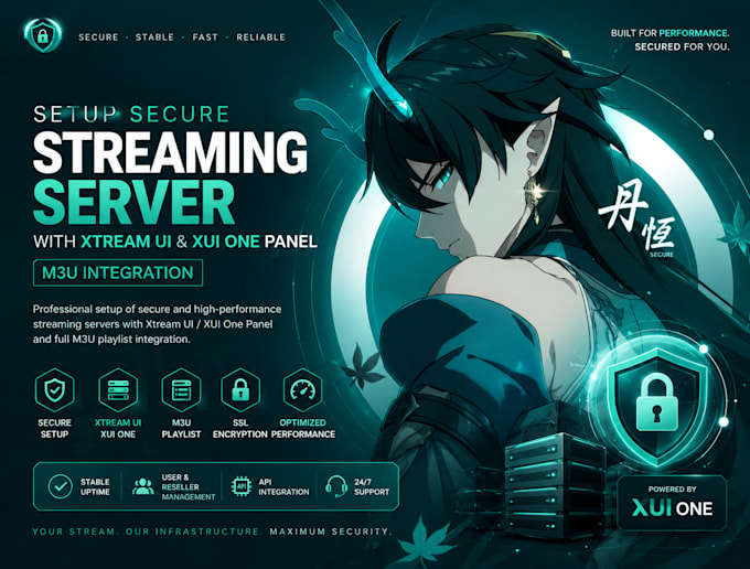 build iptv server using xtream ui, xui one panel with security